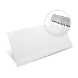 Белый офсет, 100 гр/м2, Прямой клапан, Лента, Повышенной плотности отрывная силиконовая лента PostSec, банковская внутренняя запечатка, защитные просечки